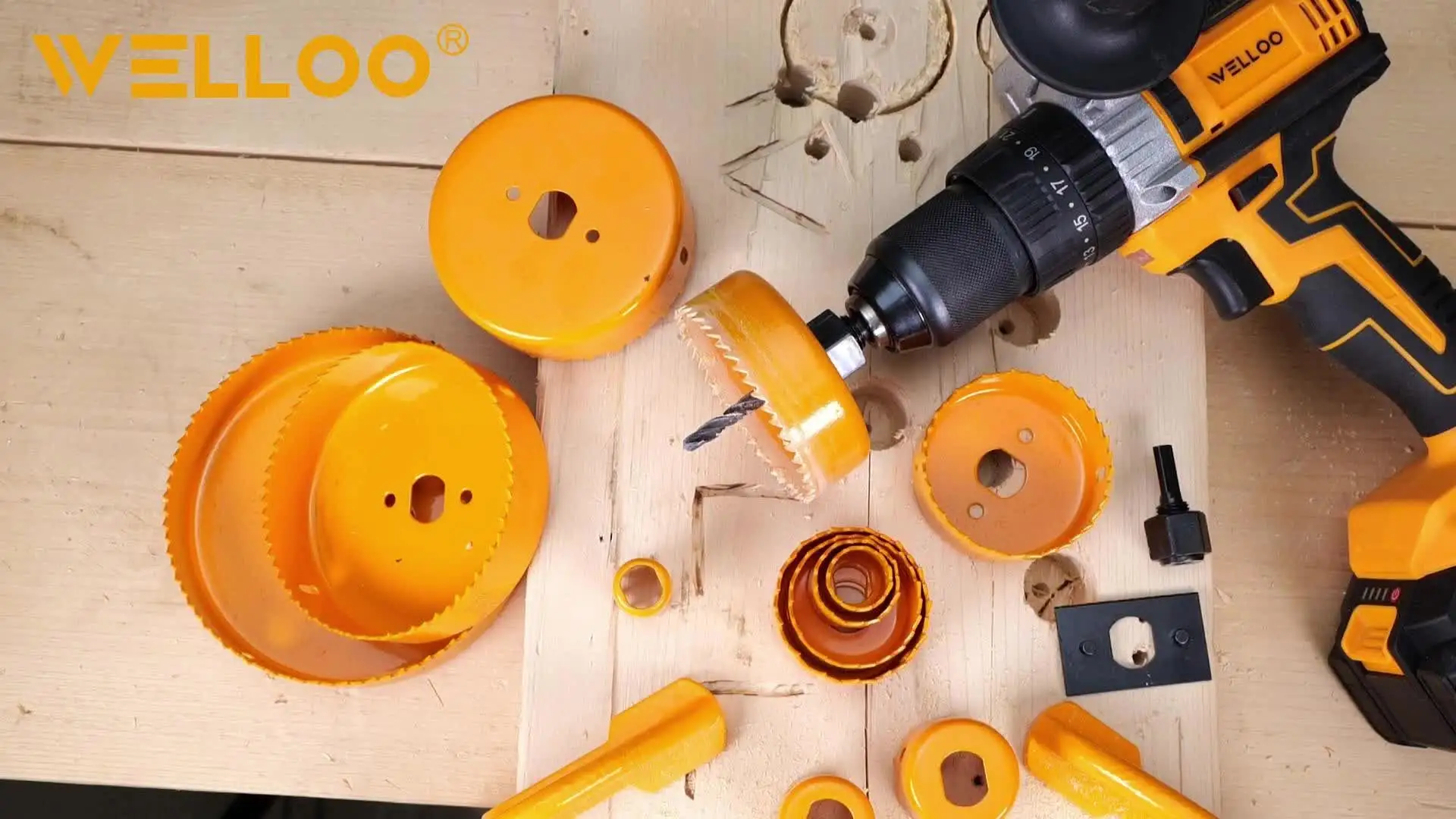WELLOO Multifunctional Use Hole Saw Strong Corrosion Resistance Cutter 11pcs Hole Saw Set for Wood Drill Hole Sets model HSS46011 HAND TOOLS product thumbnail 9