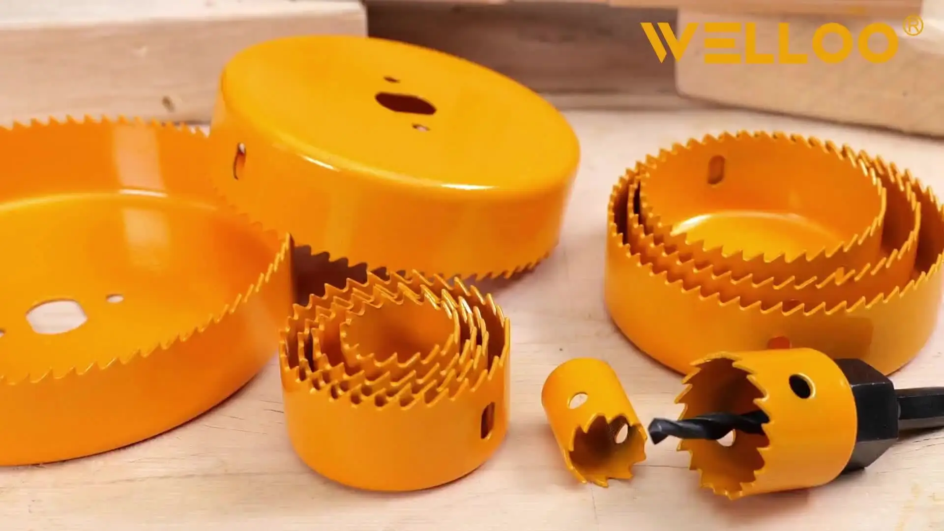 WELLOO Professional Custom Cutter Hole Saw Set Durable 14-210mm Bi-metal Hole Saw for Drilling Wood model HSS46016 HAND TOOLS product thumbnail 3