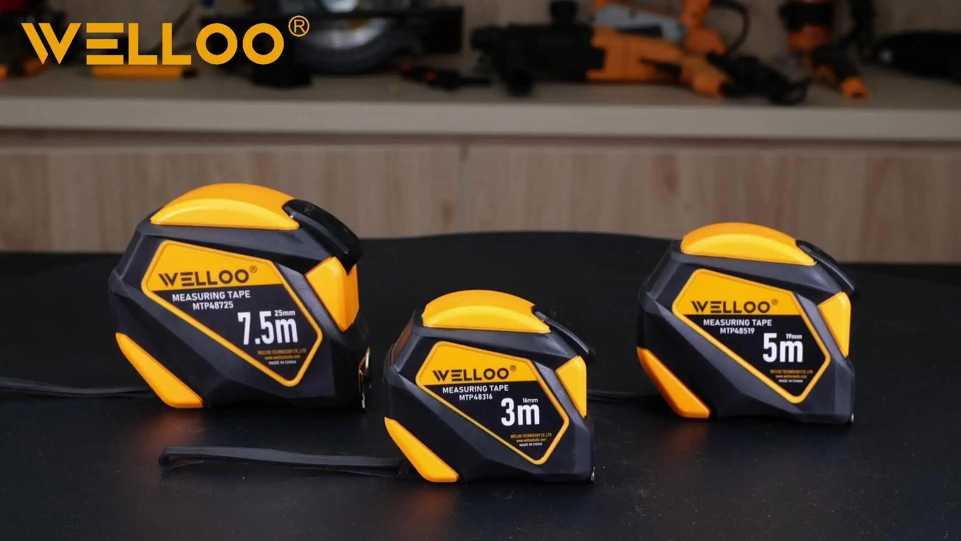 WELLOO 3M*16mm Retractable Tape Measure Heavy Duty Tape Measuring Tools Steel Tape Measure With Metric and Inch Blade model MTP48316 HAND TOOLS product thumbnail 9