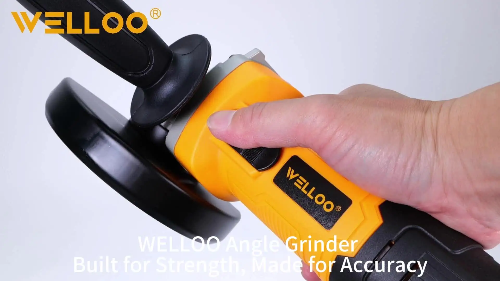 WELLOO Adjustable Speed Switch Cordless Angle Grinder Powerful Cordless Grinder With 1pcs Auxiliary Handle model AGD64125 POWER TOOLS product thumbnail 8