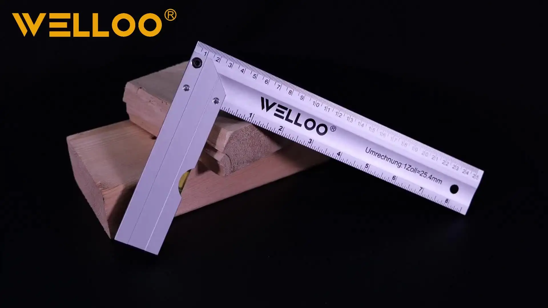 WELLOO Heavy Duty Aluminum Try Square Ruler for Carpenter Precision Measurement Tools model ALR6125 HAND TOOLS product thumbnail 9