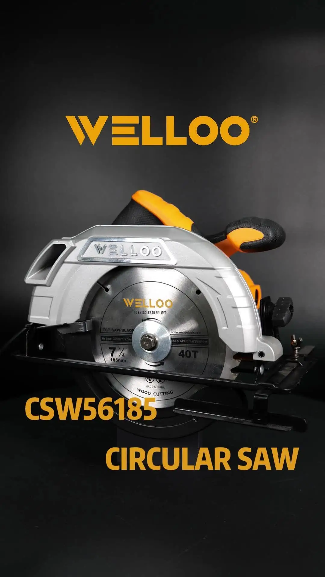 WELLOO Professional Industrial Grade 1400W Portable Circular Saw Adjustable Cutting Depth Electric Circular Saw 185mm with Guide model CSW56185 NEW HOT PRODUCTS product