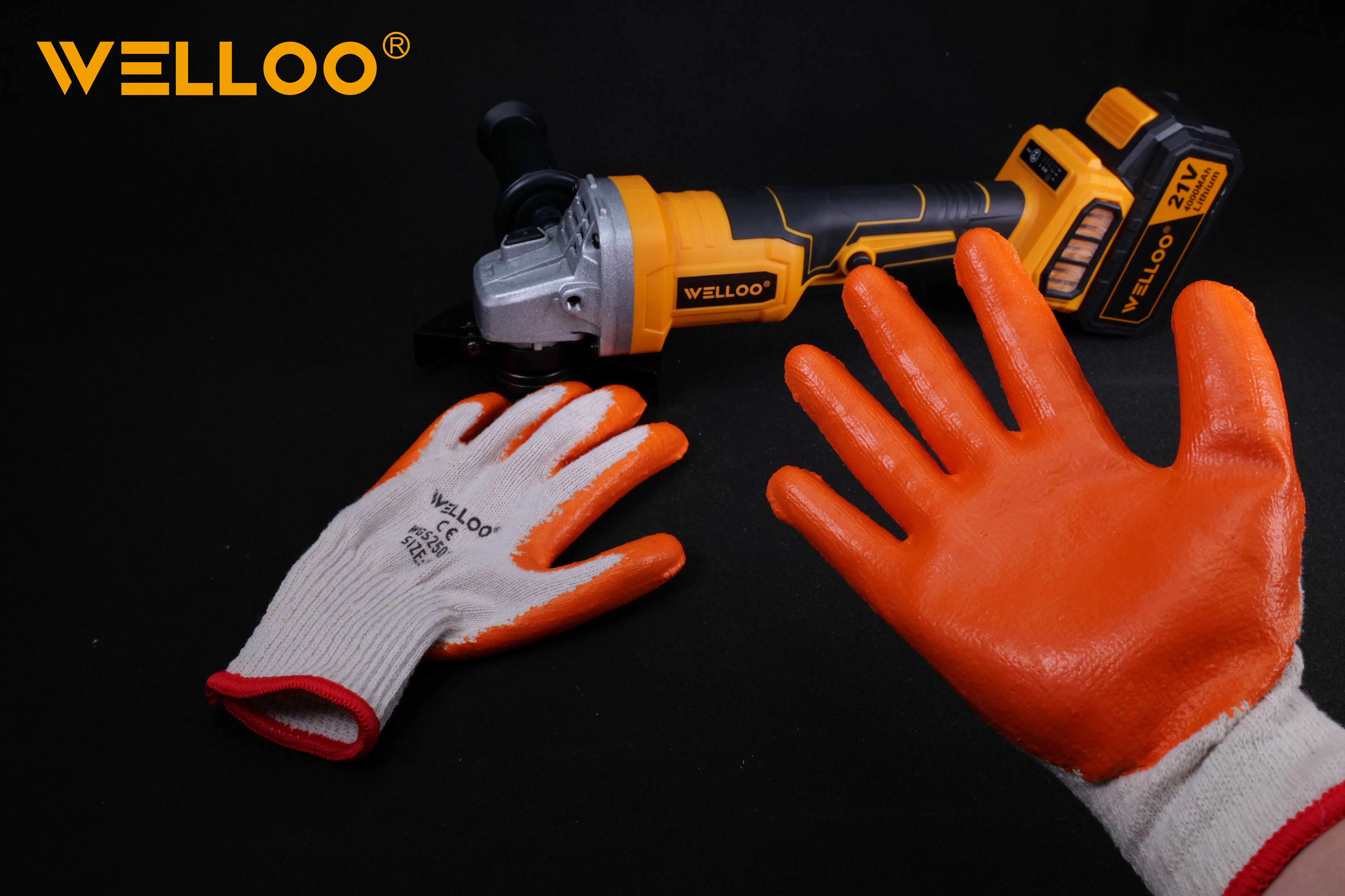 WELLOO Custom Construction Safety Tools Mechanic Work Gloves Hand Latex Nitrile Coated Gloves model WGS25010 SAFETY PRODUCTS product thumbnail 6