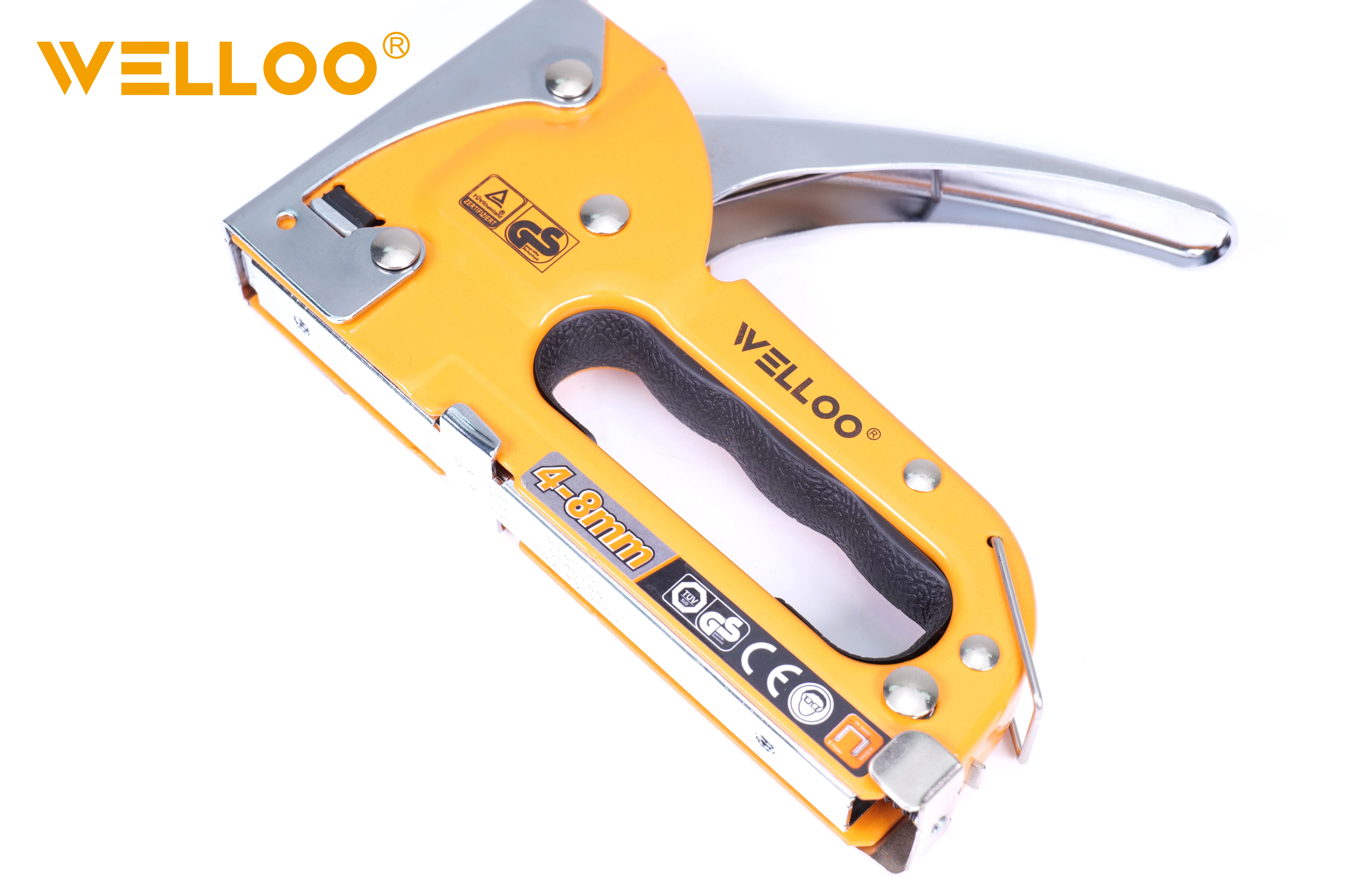 WELLOO Professional Manual High-Power Staple Gun Applicable Nails Size 4-8MM Steel Frame Hand Tools model STG5202 product thumbnail 6