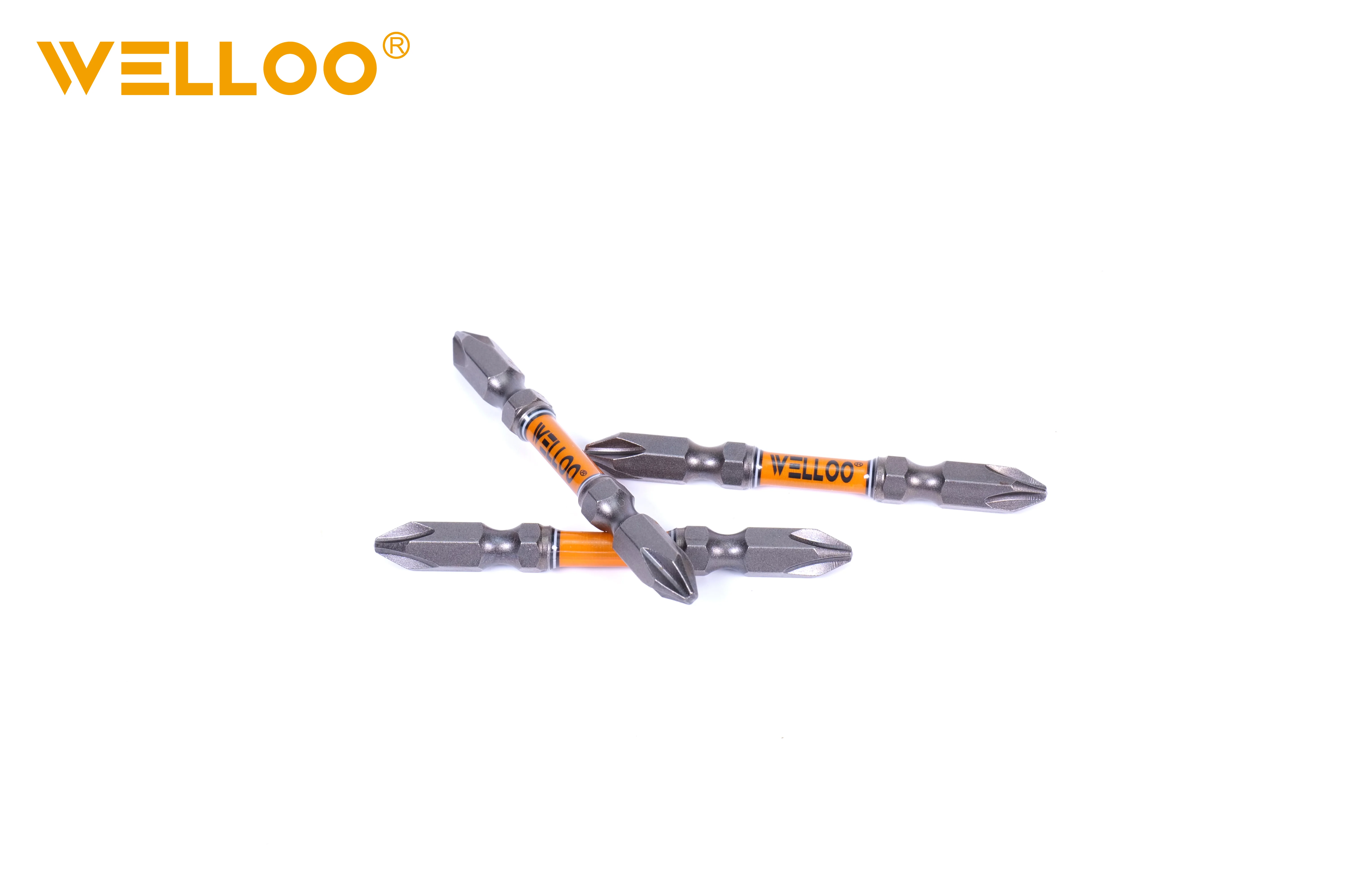 WELLOO Wholesale Durable 10pcs/package Drill Bit PH2 65mm Screwdriver Bits Set Double End Head Magnetic with Coils Screw Driver Bit model SDB86065 ACCESSORIES product