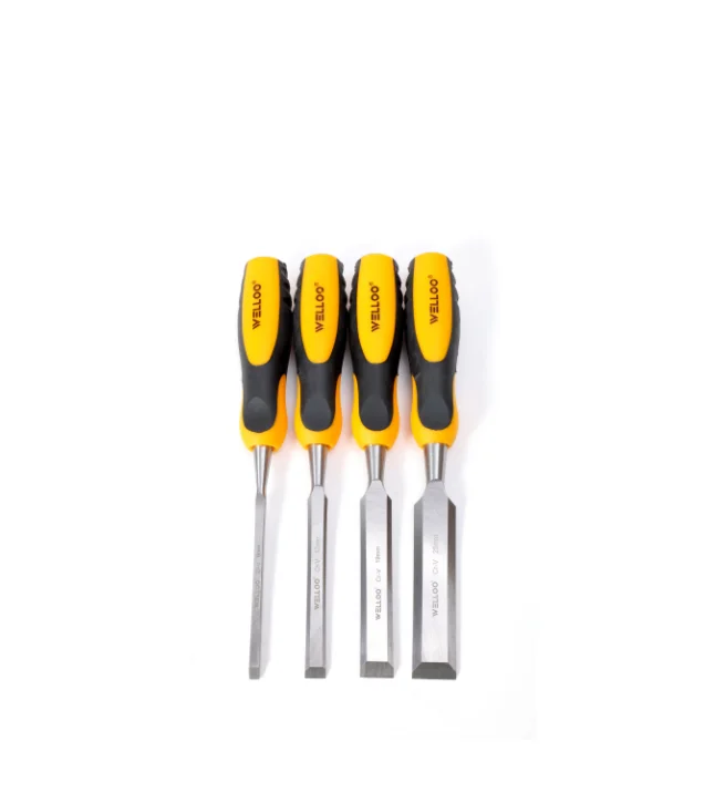 WELLOO New Arrival 4PCS Wood Chisel Set 6/12/19/25mm Sharp Edge Comfortable TPR Handle for Wood Carving model WCS5404 HAND TOOLS catalog product image