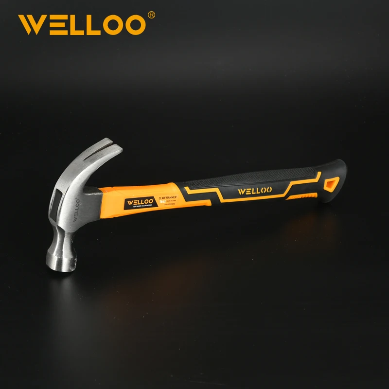WELLOO 8oz/220g Fiberglass Handle Claw Hammer Hardware Tools High Carbon Steel Claw Hammer model CHM2208 HAND TOOLS product thumbnail 2