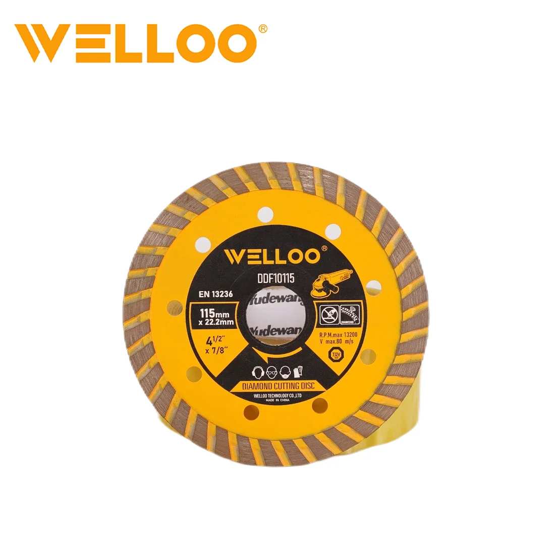 WELLOO High Quality 4.5IN Multi Function Cutting Saw Blade 10MM Blade Width Hot Pressed Diamond Circular Saw Blade model DDF10115 ACCESSORIES catalog product image