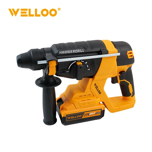 WELLOO Hot Sale 20V Brushless Motor Cordless Rotary Li-Ion Hammer Drill with SDS Plus and LED Light for Jobsite model CRH16726S CORDLESS TOOLS product thumbnail 2