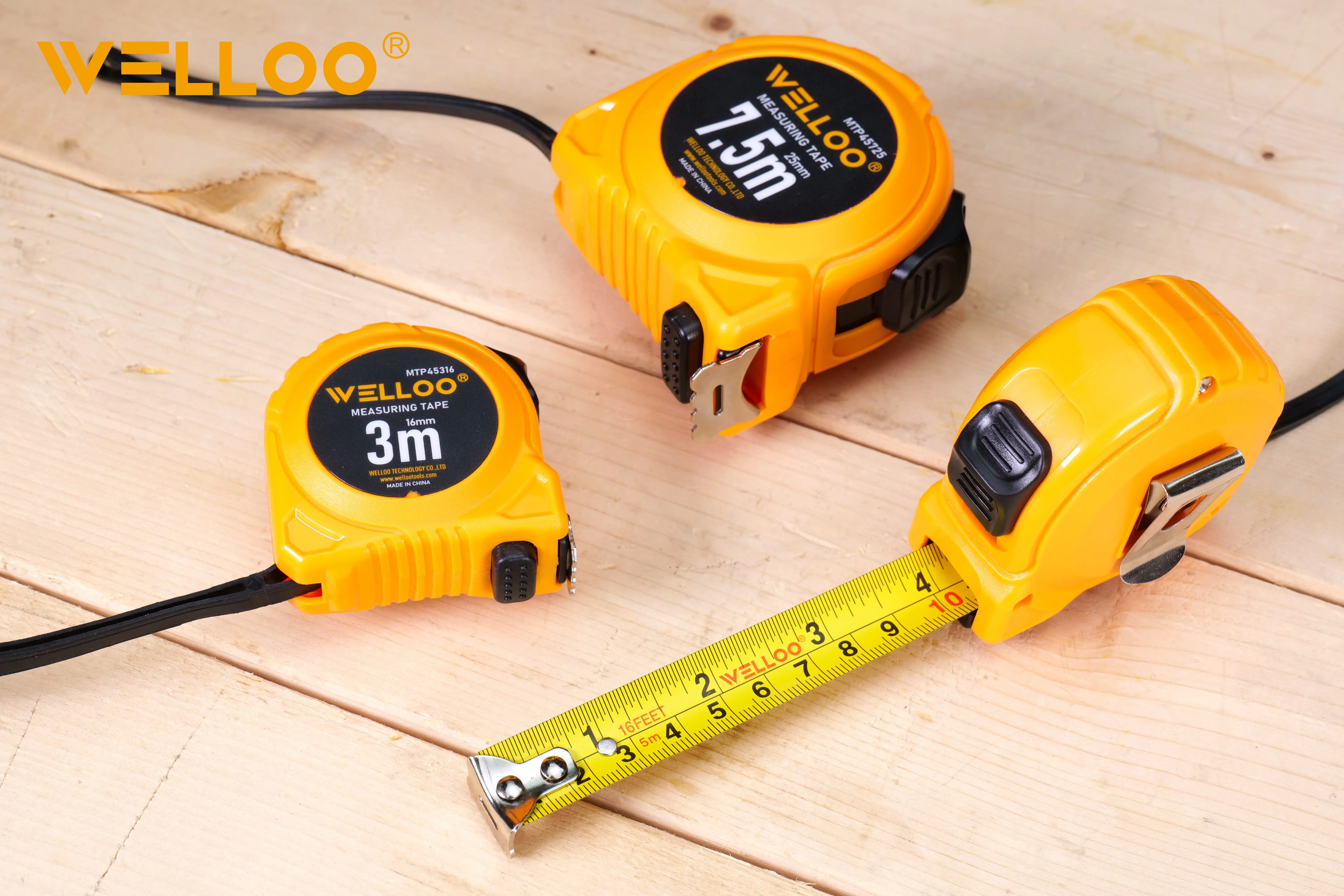 WELLOO High Dimensional Accuracy 3M*16mm Steel Tape Measure Hand Portable Retractable Tape Measure model MTP45316 HAND TOOLS product thumbnail 4