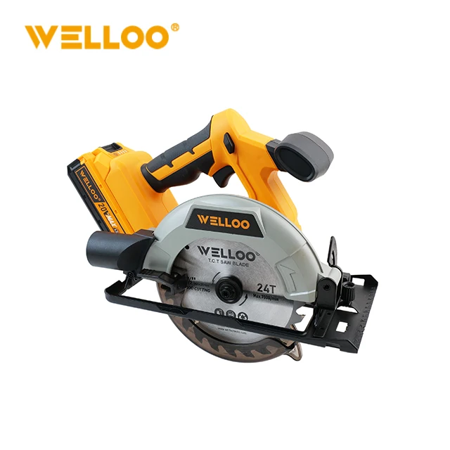 WELLOO 20V Li-Ion Circular Saw Cordless 165mm Blade Adjustable Cutting Depth Electric Circular Saw for DIY Construction model CLS25138S CORDLESS TOOLS catalog product