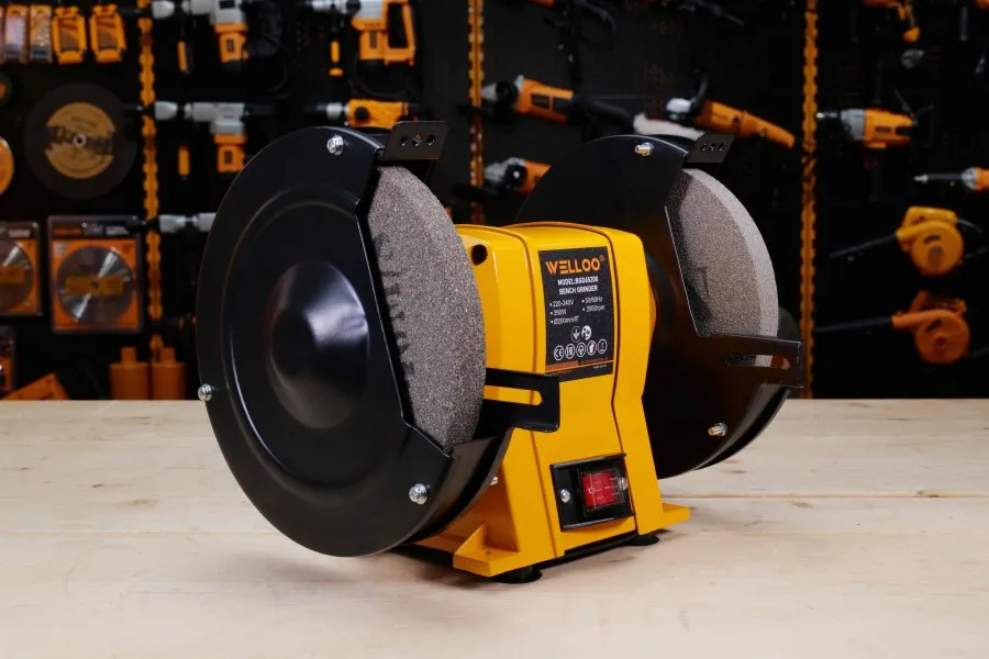 WELLOO 250W Industrial Bench Grinder 200 mm Wheel Dual-Wheel Grinding Machine for Metal Sharpening model BGD65200 POWER TOOLS product thumbnail 3