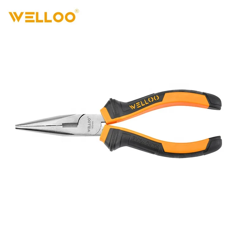 WELLOO Nickel Finishing 160mm Longnose Pliers Professional Hardware Accessories 45#carbon Steel Cutting Pliers model HNP18160 HAND TOOLS product thumbnail 2