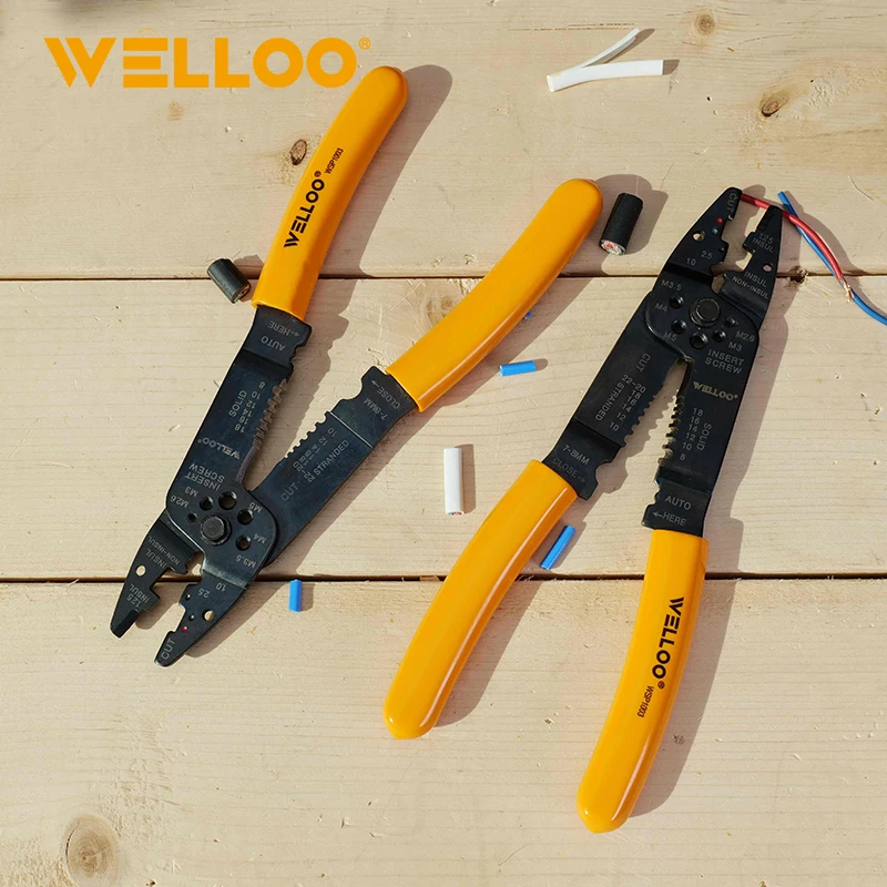 WELLOO 9 Inch Professional Ergonomic Handle Wire Stripper New Model Cable Cutter Iron Wire Pliers model WSP1003 HAND TOOLS product thumbnail 4