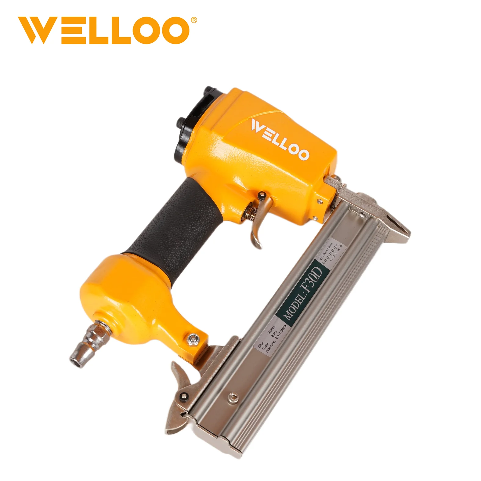 WELLOO 0.45-0.7MPa 100PCS Load Capacity air Nailer Pneumatic Wood Nail Gun Machine model ANGF30 AIR TOOLS catalog product image