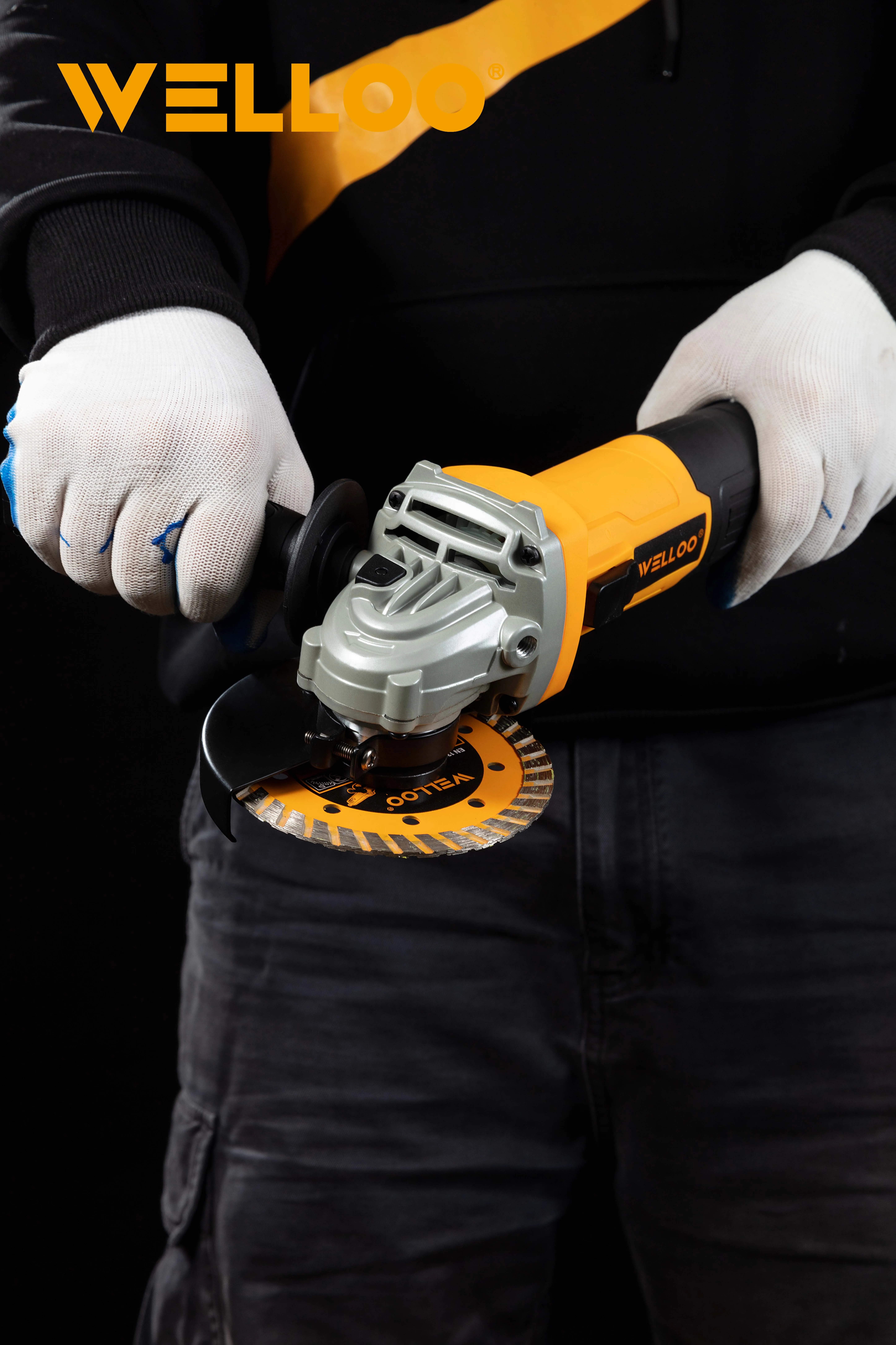 WELLOO Professional Electric Angle Grinder Tool Machine 850W Power Source 5in Wheel Diameter Cutter Grinder model AGD64115 POWER TOOLS product thumbnail 3