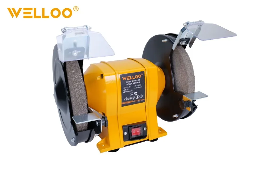 WELLOO 250W Industrial Bench Grinder 200 mm Wheel Dual-Wheel Grinding Machine for Metal Sharpening model BGD65200 POWER TOOLS product thumbnail 5