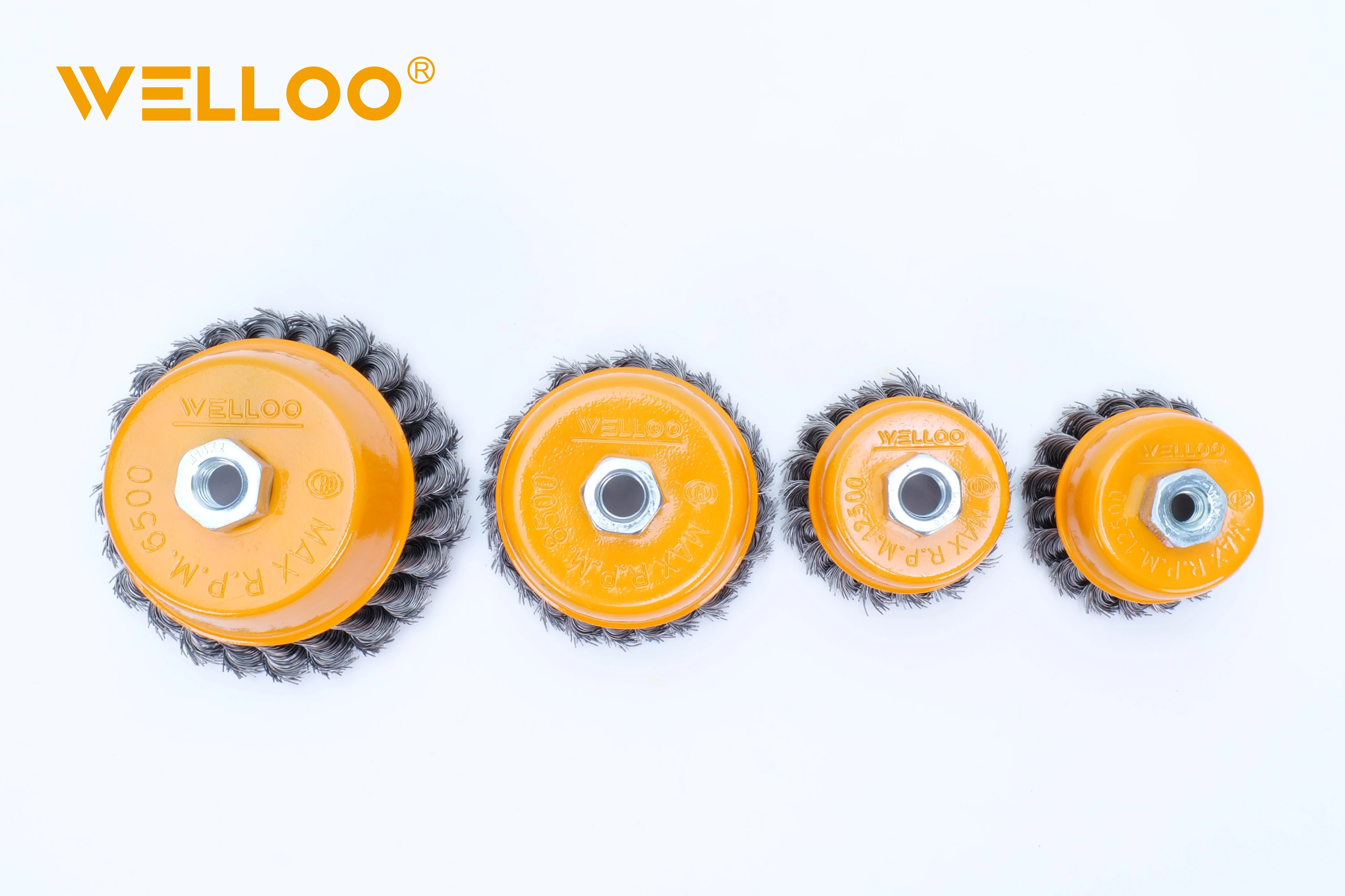 WELLOO Industrial Wire Wheel 75MM Stainless Steel Bristles Heavy Duty Cleaning for Metal and Wood Surfaces model WCT22075 ACCESSORIES product thumbnail 4