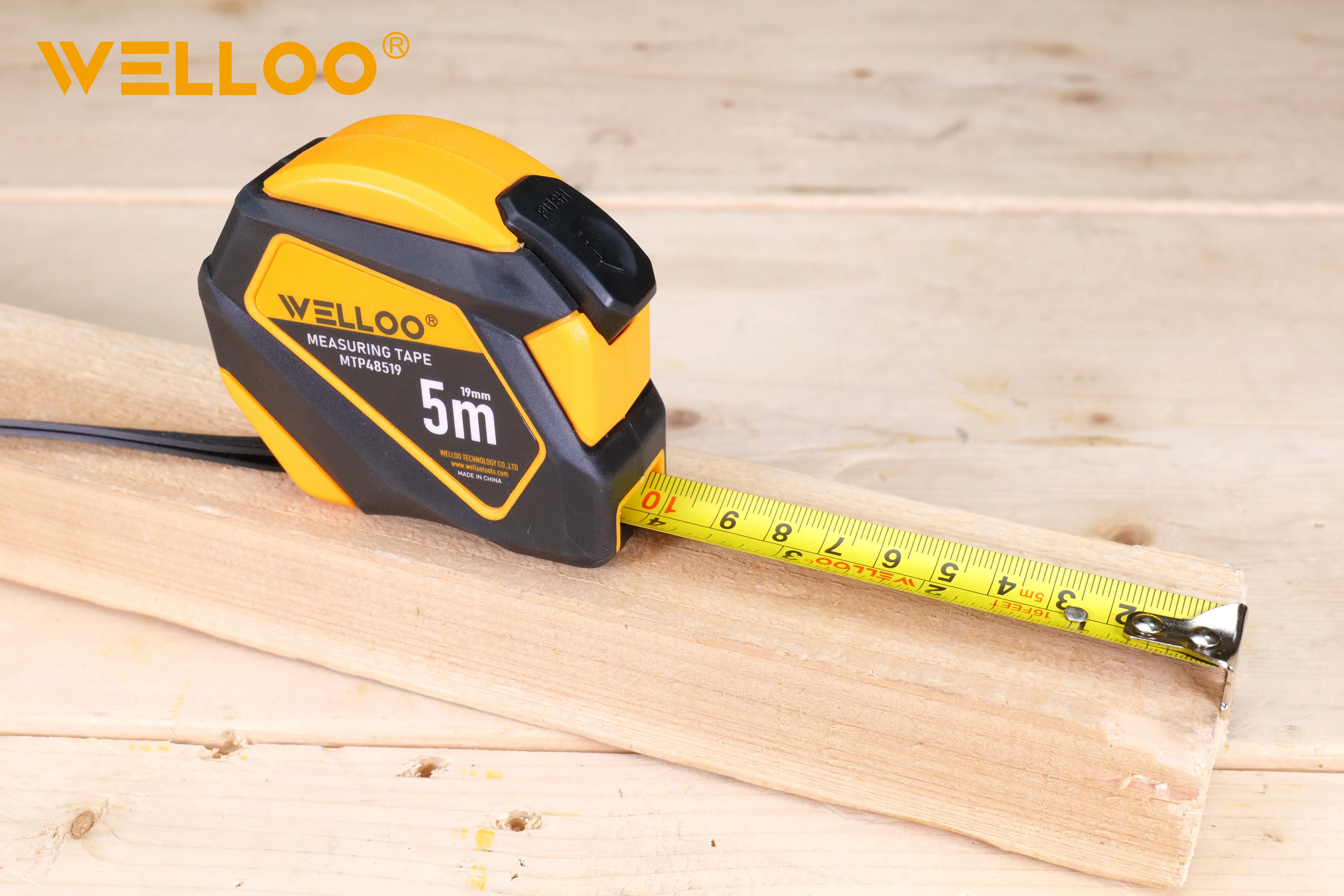 WELLOO 3M*16mm Retractable Tape Measure Heavy Duty Tape Measuring Tools Steel Tape Measure With Metric and Inch Blade model MTP48316 HAND TOOLS product thumbnail 5