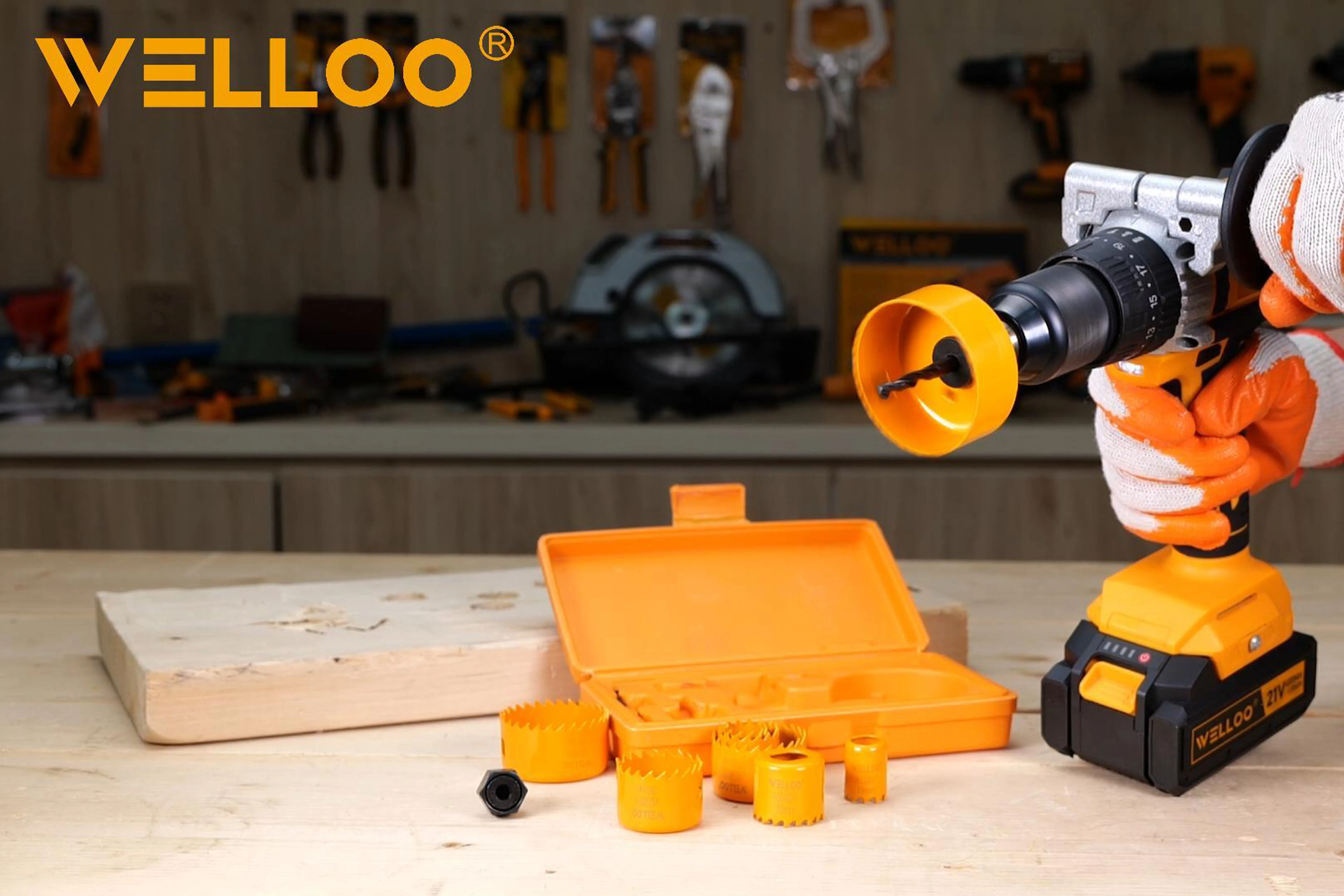 WELLOO Multifunctional Use Hole Saw Strong Corrosion Resistance Cutter 11pcs Hole Saw Set for Wood Drill Hole Sets model HSS46011 HAND TOOLS product thumbnail 3
