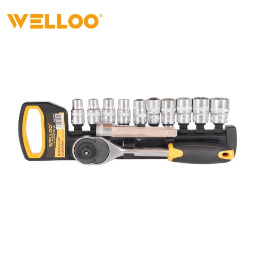 WELLOO 12pcs Carbon Steel Industrial Grade Hexagon Socket Ratchet Wrench Set 1/2 model SKT12012 HAND TOOLS product thumbnail 4