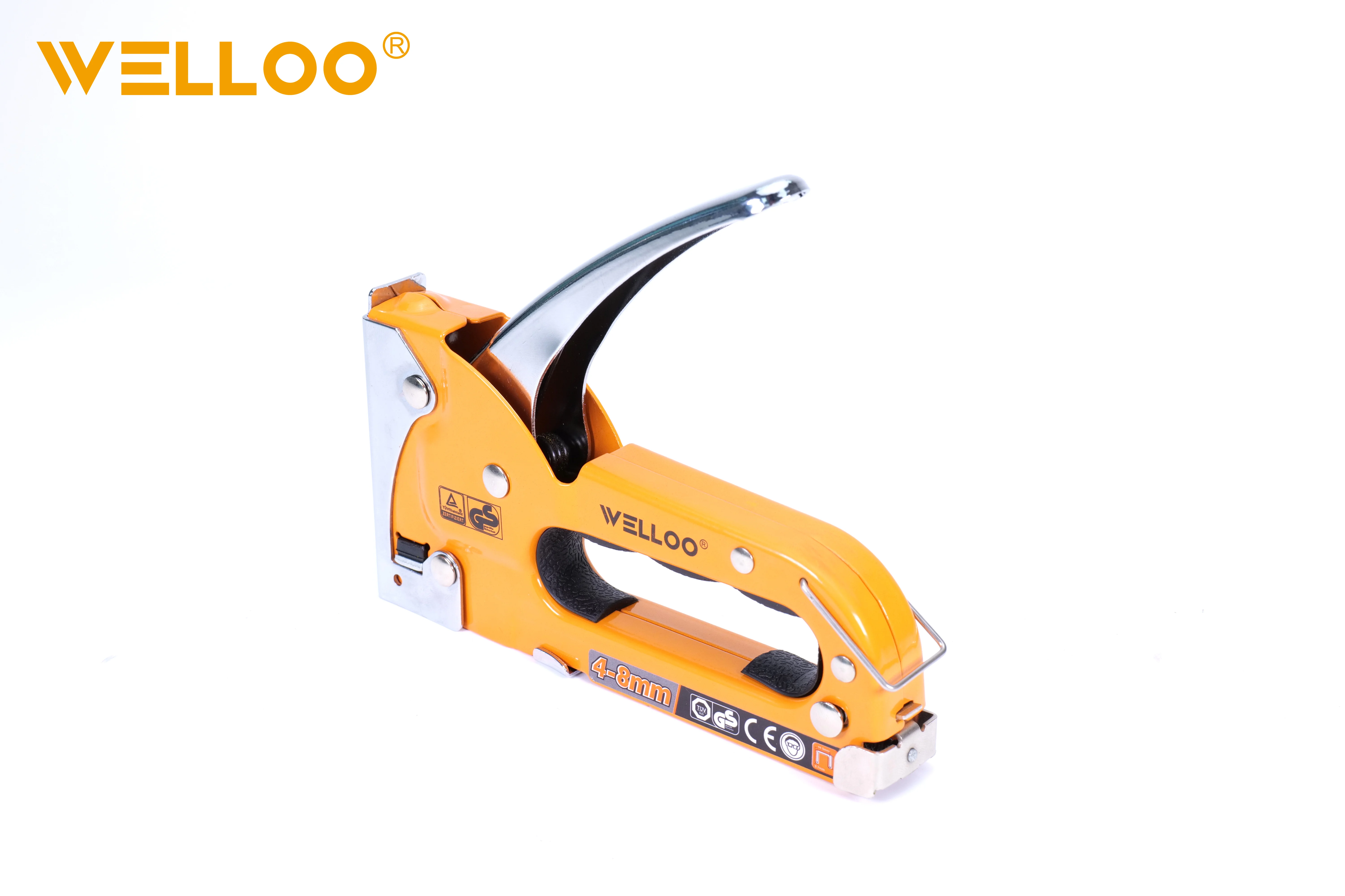 WELLOO Professional Manual High-Power Staple Gun Applicable Nails Size 4-8MM Steel Frame Hand Tools model STG5202 product thumbnail 4