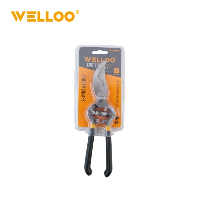 WELLOO High Quality 8'' 10'' 55#carbon Steel Trimming Scissors Polish and Anti-rust Oil Gardening Clippers model GDS3608 HAND TOOLS catalog product image
