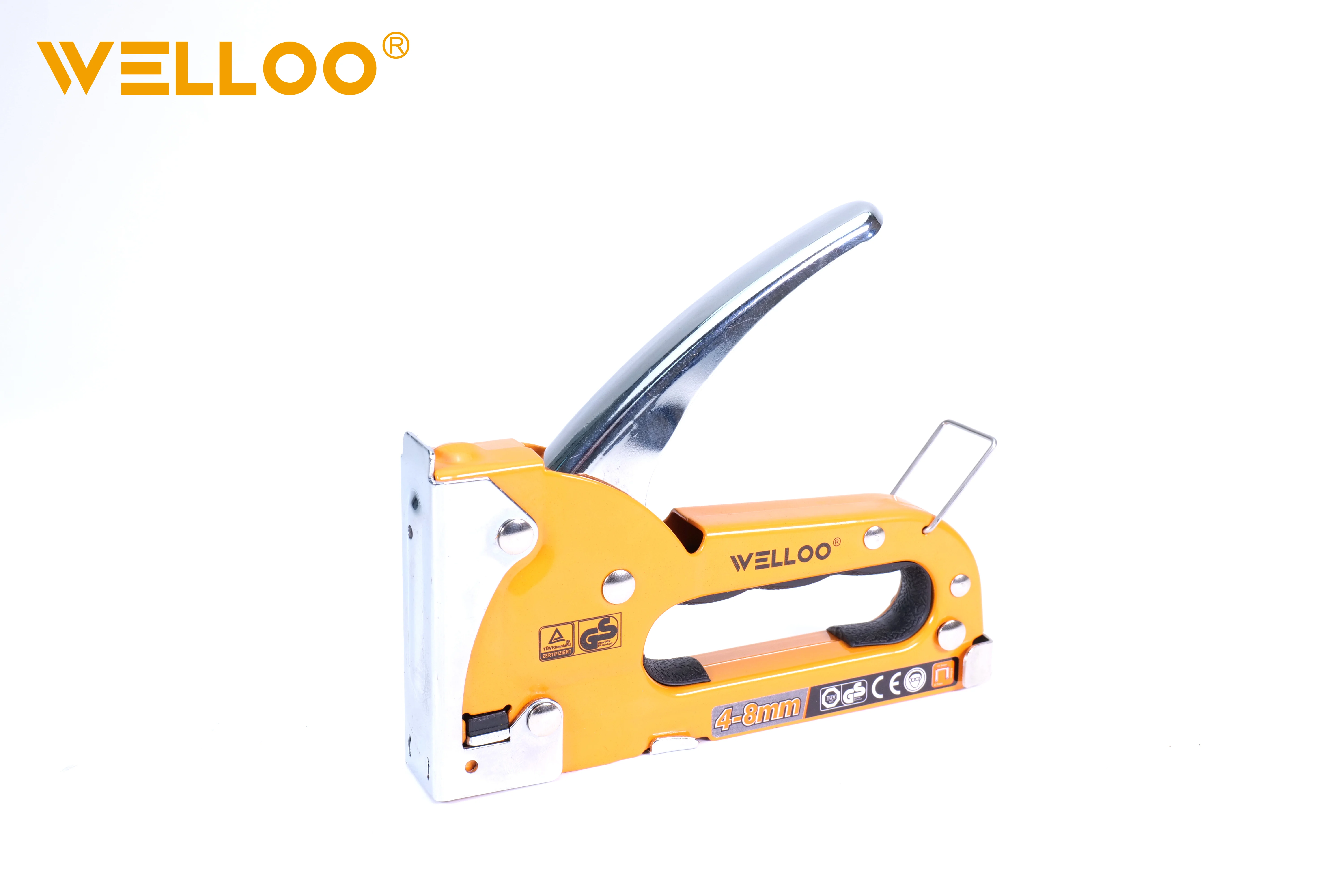 WELLOO Professional Manual High-Power Staple Gun Applicable Nails Size 4-8MM Steel Frame Hand Tools model STG5202 product thumbnail 5