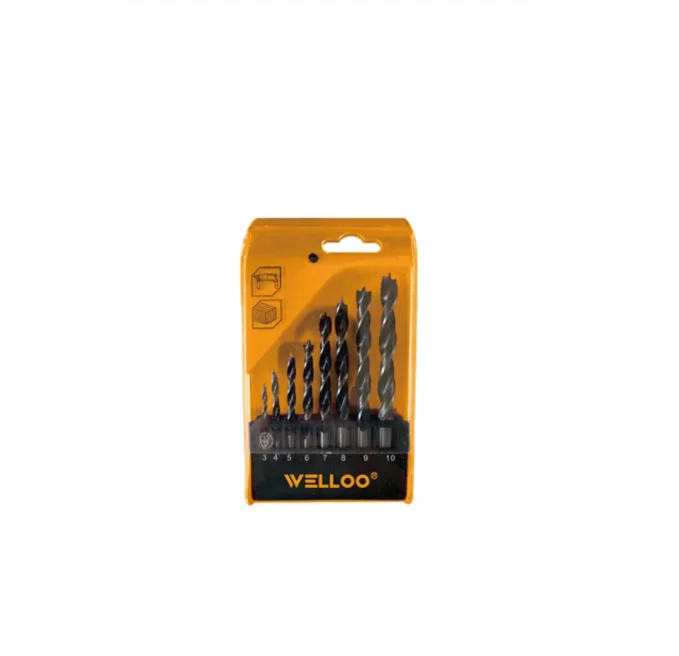 WELLOO 8PCS Wood Drill Bits Set High Precision Ground Tips for Woodworking and DIY Projects model WDB04508 ACCESSORIES catalog product image