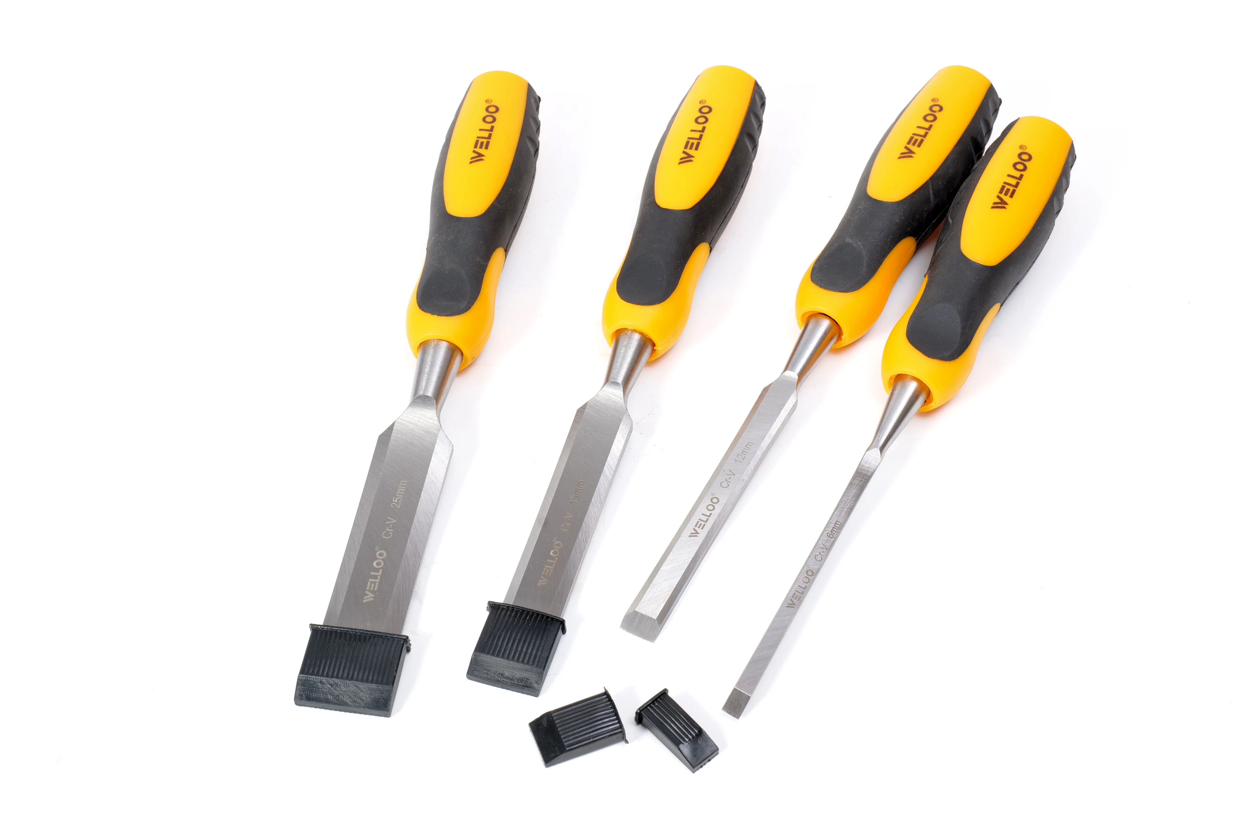 WELLOO New Arrival 4PCS Wood Chisel Set 6/12/19/25mm Sharp Edge Comfortable TPR Handle for Wood Carving model WCS5404 HAND TOOLS product thumbnail 5
