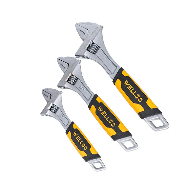 WELLOO 8 Inch Adjustable Carbon Steel Wrenches Two Color Handle Small Portable Hardware Tools model ADW16200 HAND TOOLS product thumbnail 4