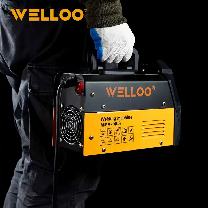 WELLOO High Quality Portable Inverter Welding Machine 35-50V High Frequency Home Welding Machine with Digital Display LCD model DW-MMA140S NEW HOT PRODUCTS product