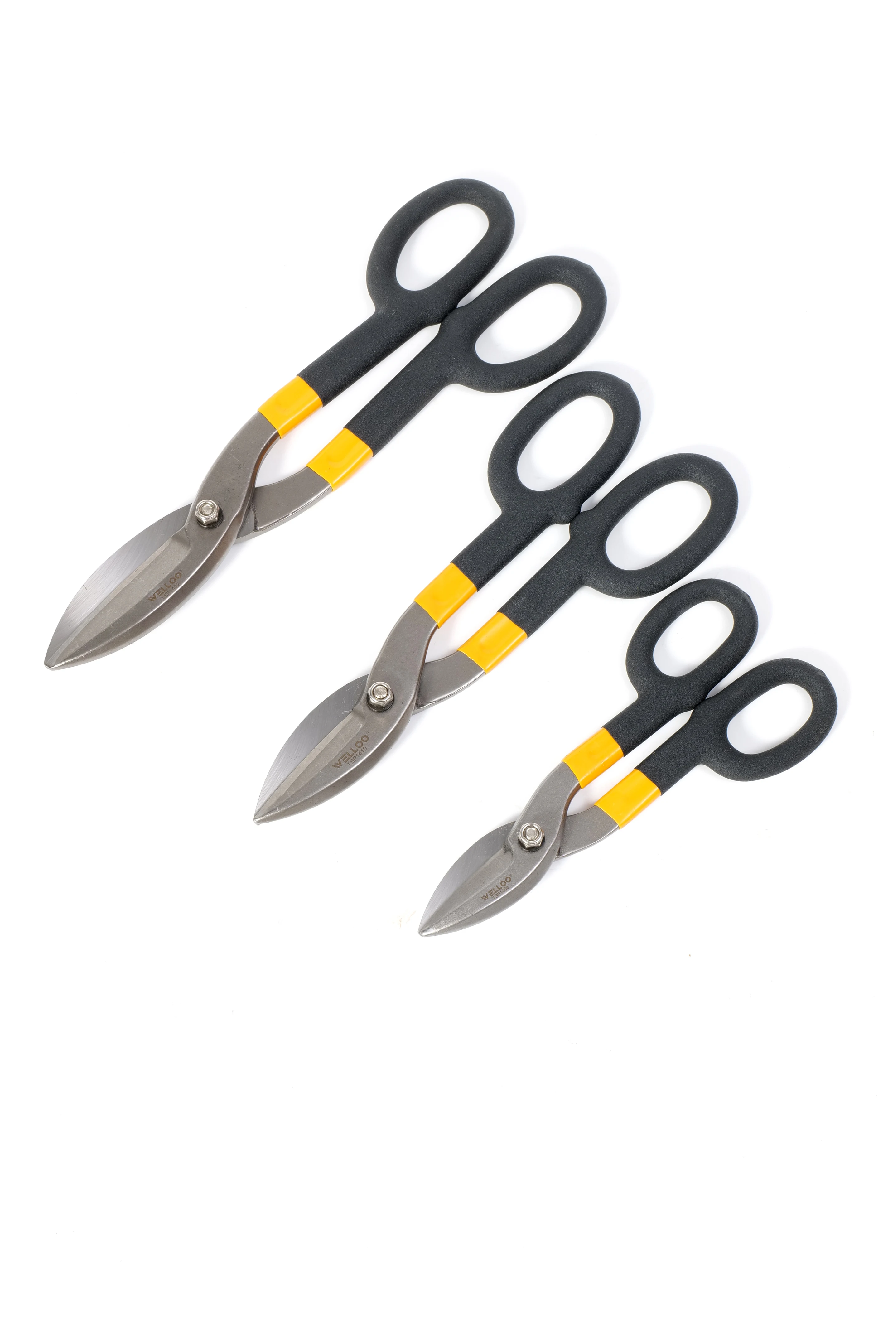 WELLOO 8"/10"/12" American Pattern Straight Cut Tin Snips Carbon Steel Professional Sheet Efficient Structure Metal Hand Tool model TSP1408/TSP1410/TSP1412 HAND TOOLS