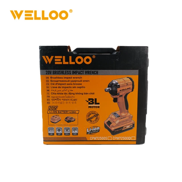 WELLOO New Arrival 20V Cordless Impact Wrench 1/2 Inch Adjustable Speed 280Nm Brushless Impact Wrench for DIY & Construction model CPW72500S CORDLESS TOOLS product