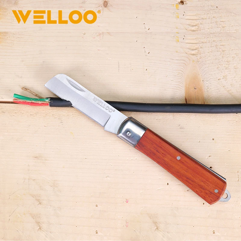 WELLOO Factory Wholesale 7 Inch Electrician Knife Plastic Handle Insulated Electrician Knife for Electrical Maintenance Work model EFK63185 HAND TOOLS product thumbnail 3