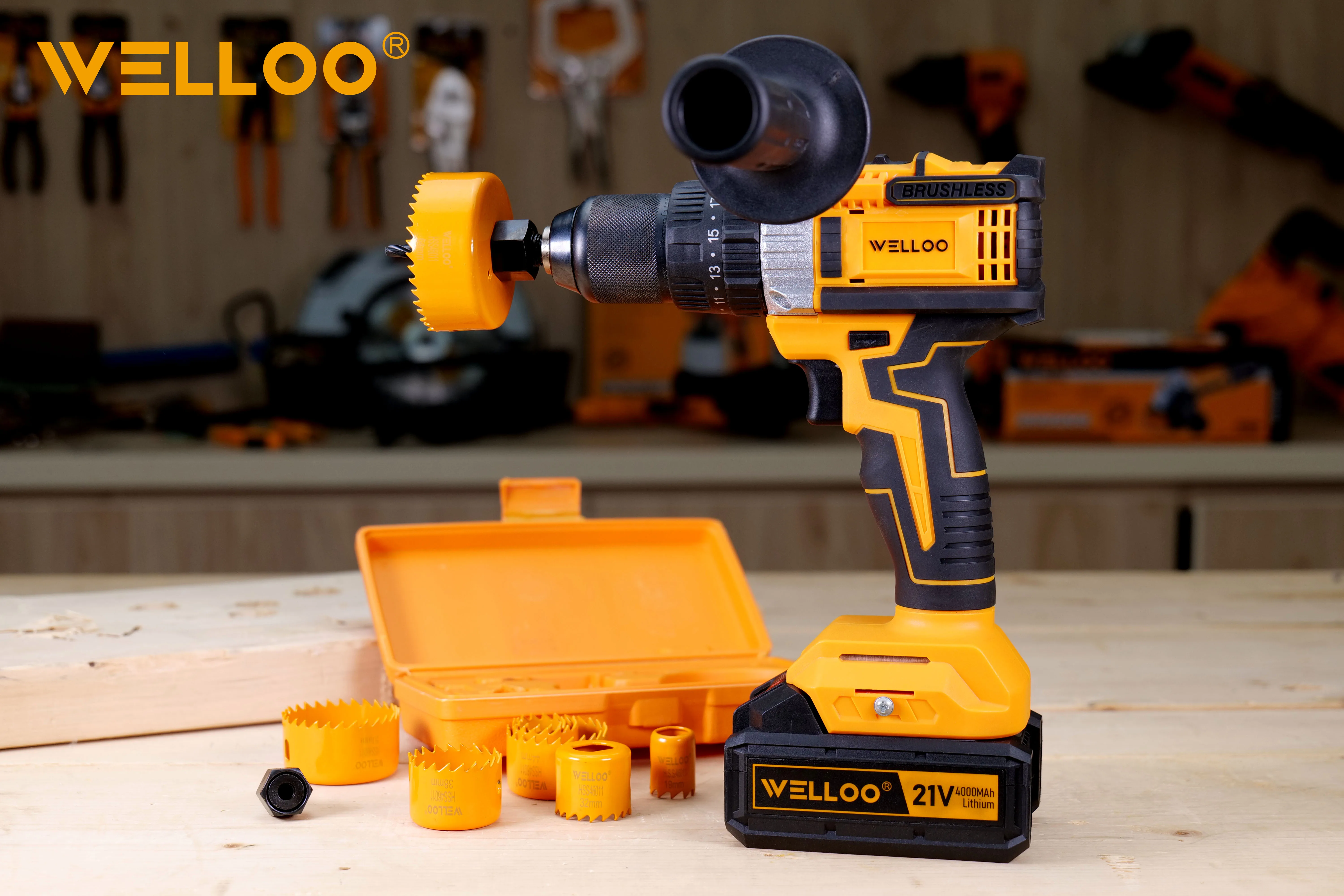 WELLOO Multifunctional Use Hole Saw Strong Corrosion Resistance Cutter 11pcs Hole Saw Set for Wood Drill Hole Sets model HSS46011 HAND TOOLS product thumbnail 5