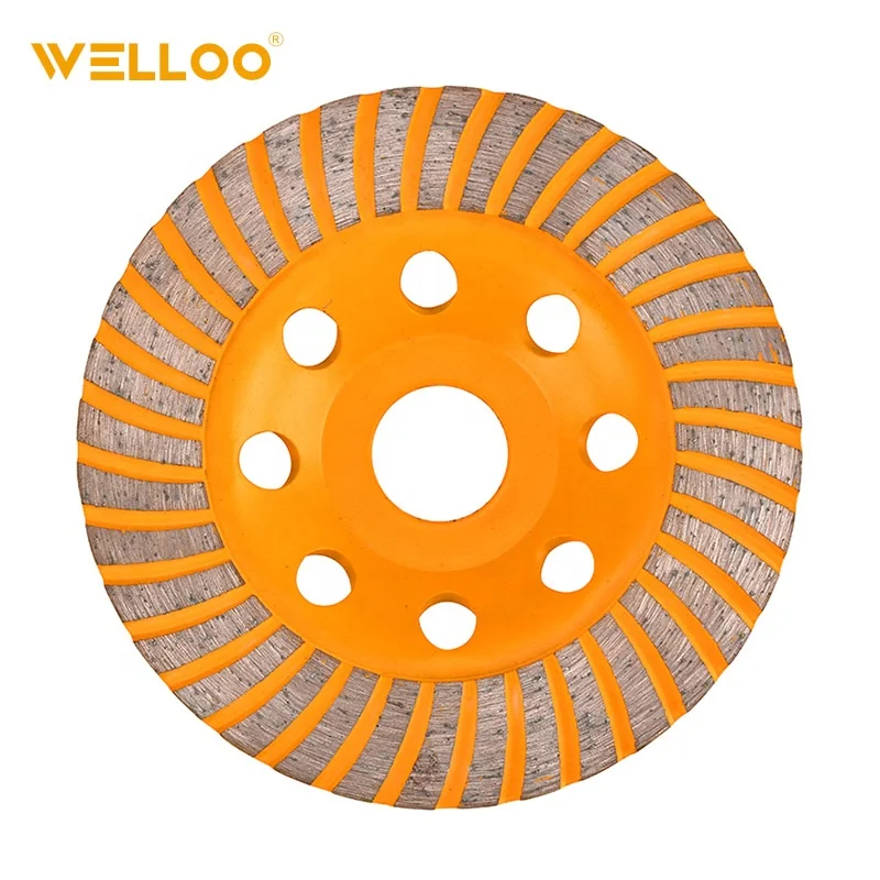 WELLOO Wholesale Price 115 mm Diamond Turbine Row Concrete Masonry Granite Marble Grinding Wheel model DCW22115 ACCESSORIES product thumbnail 3