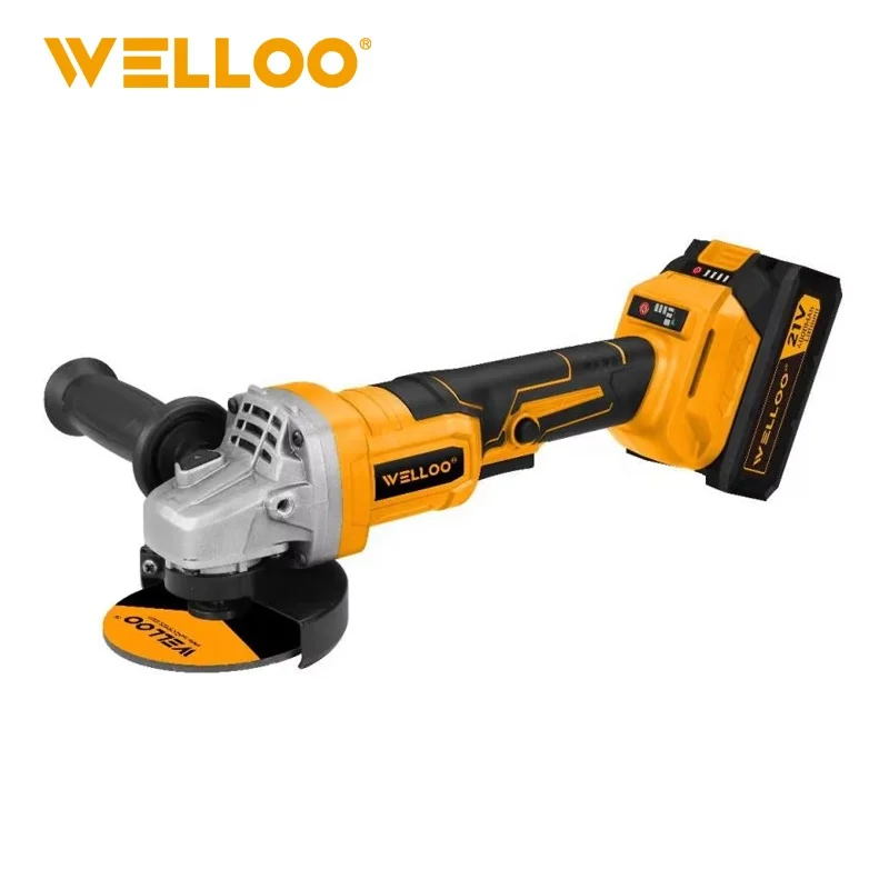 WELLOO New Arrival 21V Li-ion Cordless Angle Grinder 115mm Disc Strong Power 7000rpm High Speed Angle Grinder model PCG5420 CORDLESS TOOLS catalog product image