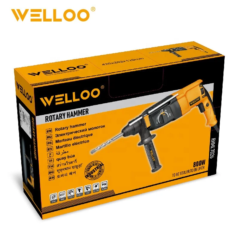 WELLOO Powerful Multi-function Electric Rotary Hammer Drill 110V 220V Portable Electric Breaker Demolition Jack Rotary Hammer model RHML7026 NEW HOT PRODUCTS product