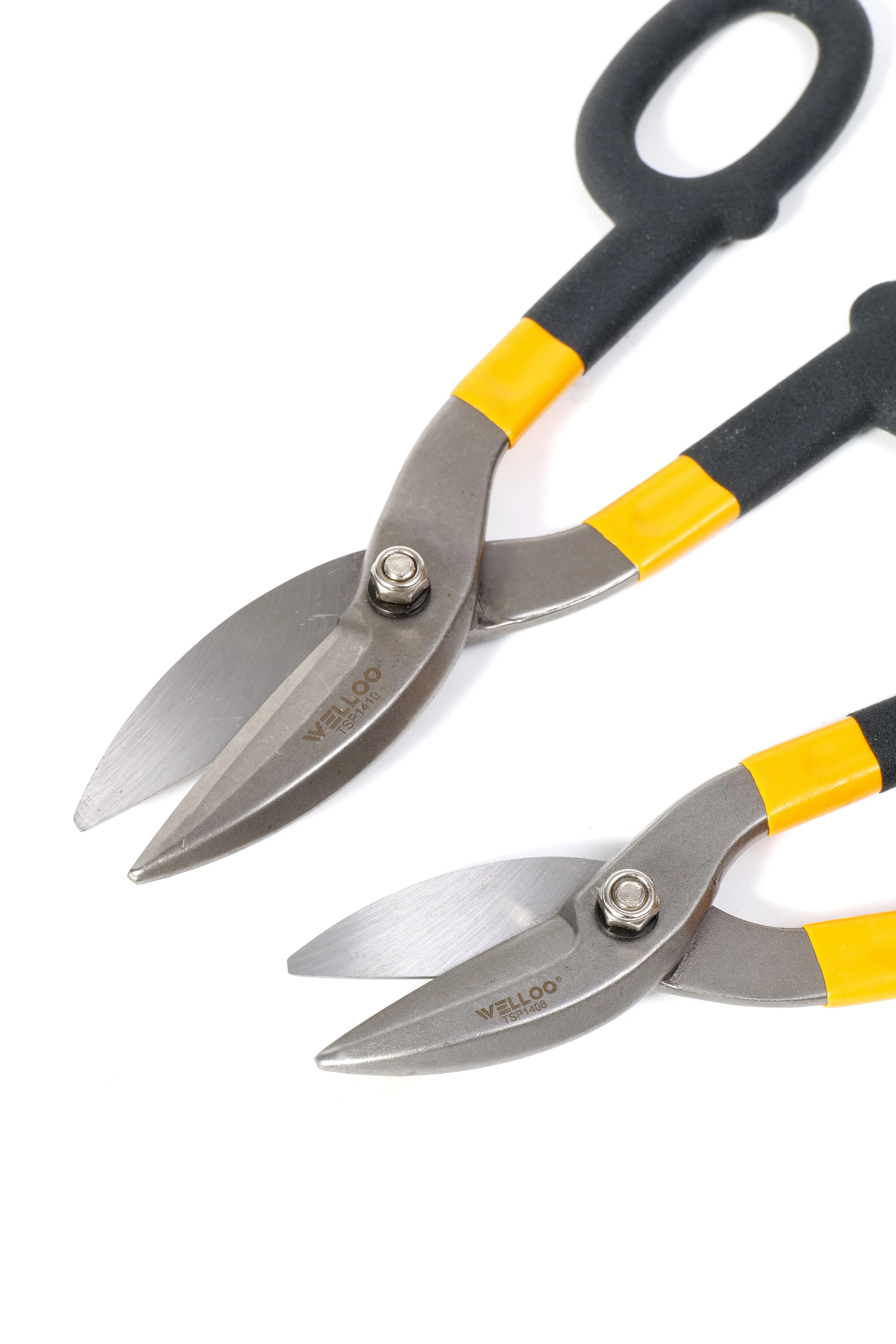 WELLOO 8"/10"/12" American Pattern Straight Cut Tin Snips Carbon Steel Professional Sheet Efficient Structure Metal Hand Tool model TSP1408/TSP1410/TSP1412 HAND TOOLS