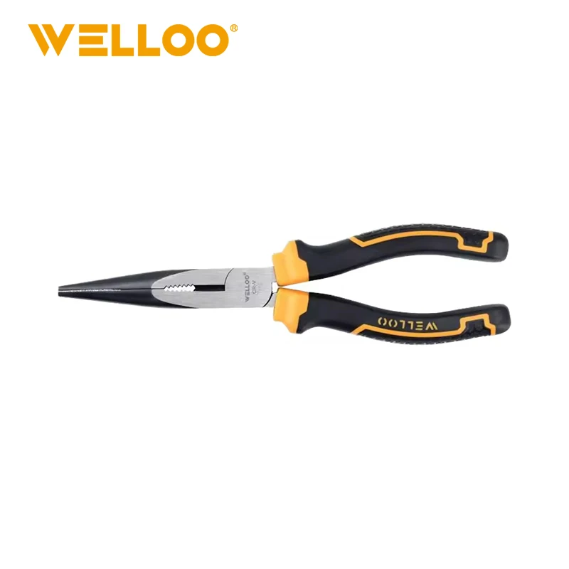 WELLOO OEM Factory Sale 6'' 8'' CRV Long Nose Pliers Carbon Steel Soft Grip TPR Handle Long Nose Pliers model HNP19160 /HNP19200 HAND TOOLS product thumbnail 2