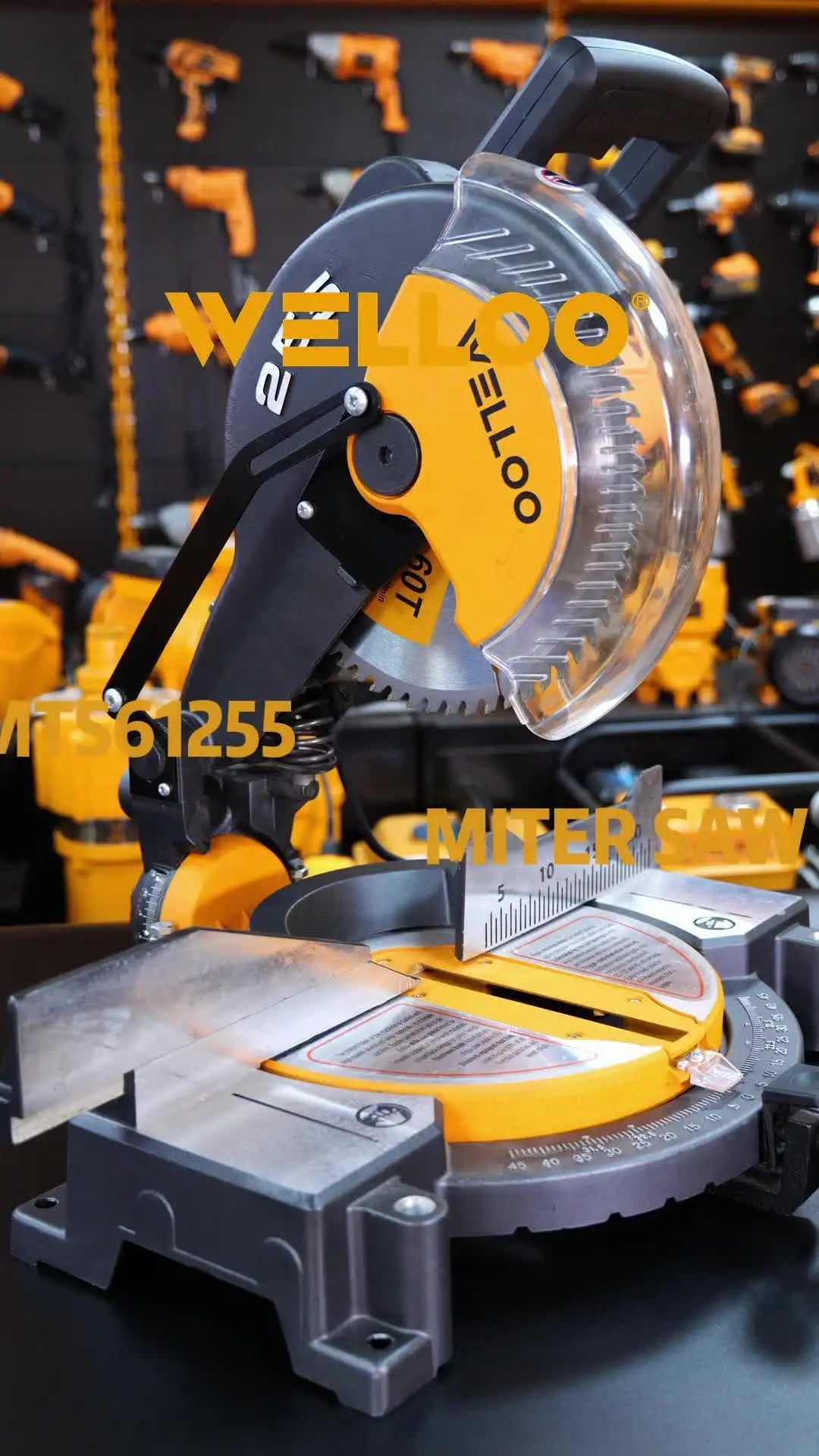 WELLOO 1800w Stable Performance Heat Resistant Electric Tools Cut-off Machine Durable Miter Saw for Wood model MTS61255 POWER TOOLS product detail photo 8