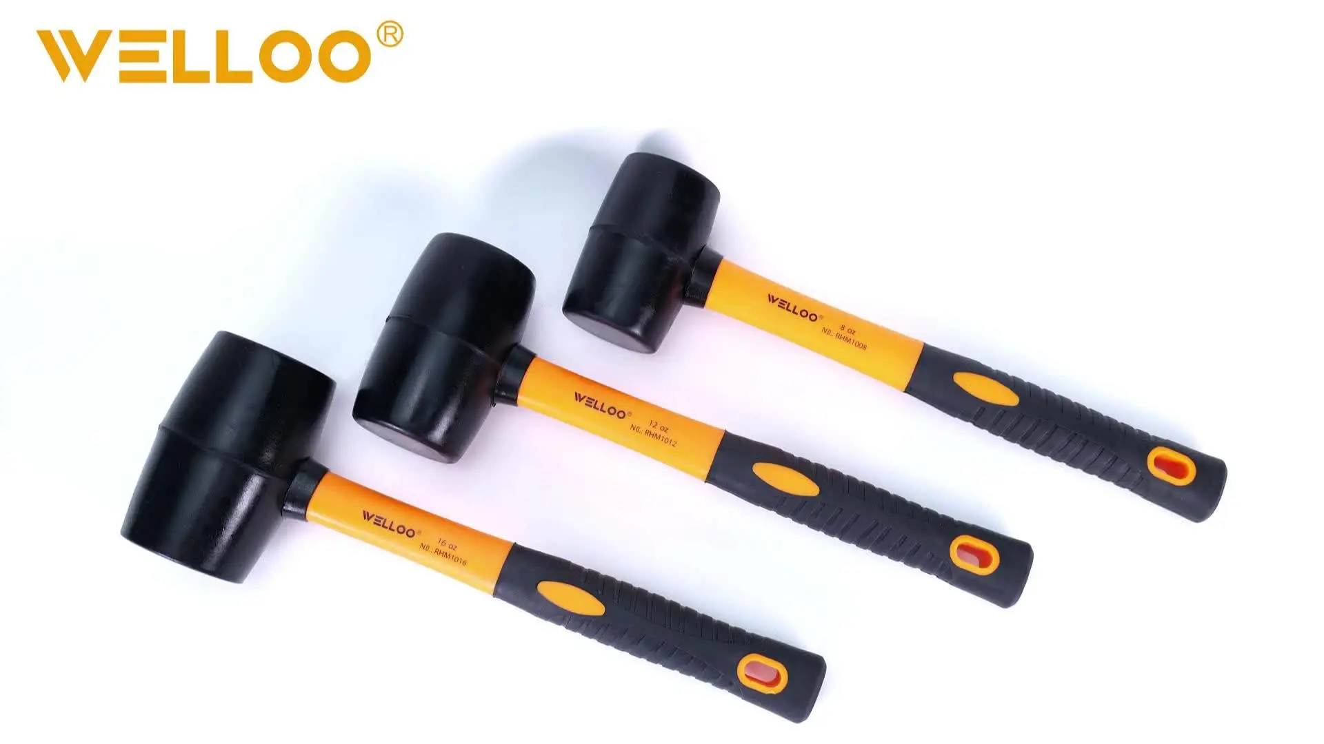 WELLOO Professional 8oz/12oz/16oz/24oz Rubber Hammer Muliti-purpose Household Tools with Shock Absorbing Handle model RHM1008/RHM1012/RHM1016/RHM1024 HAND TOOLS product