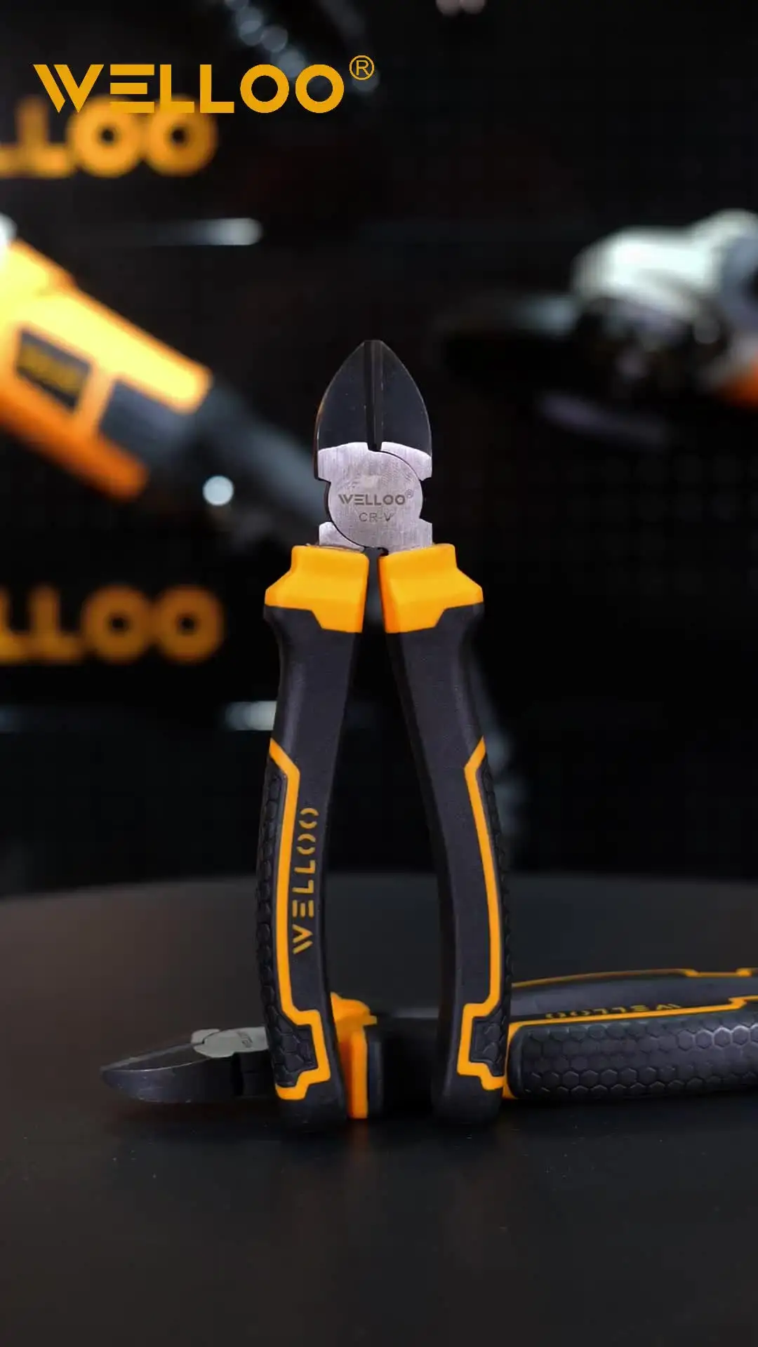 WELLOO Hand Portable 6""/160mm CRV Diagonal Cutting Pliers Side Cutting Pliers with TPR Handle model DCP19160/DCP19180 HAND TOOLS product detail photo 7