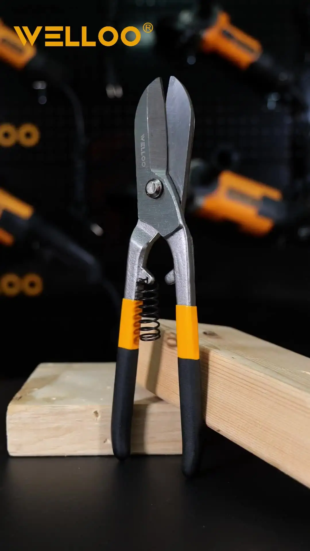 WELLOO Professional Manufacture 10in Germany Type Tin Snips High Carbon Steel Precision Cutting for Metal Sheets model TSP1510 HAND TOOLS product detail photo 8