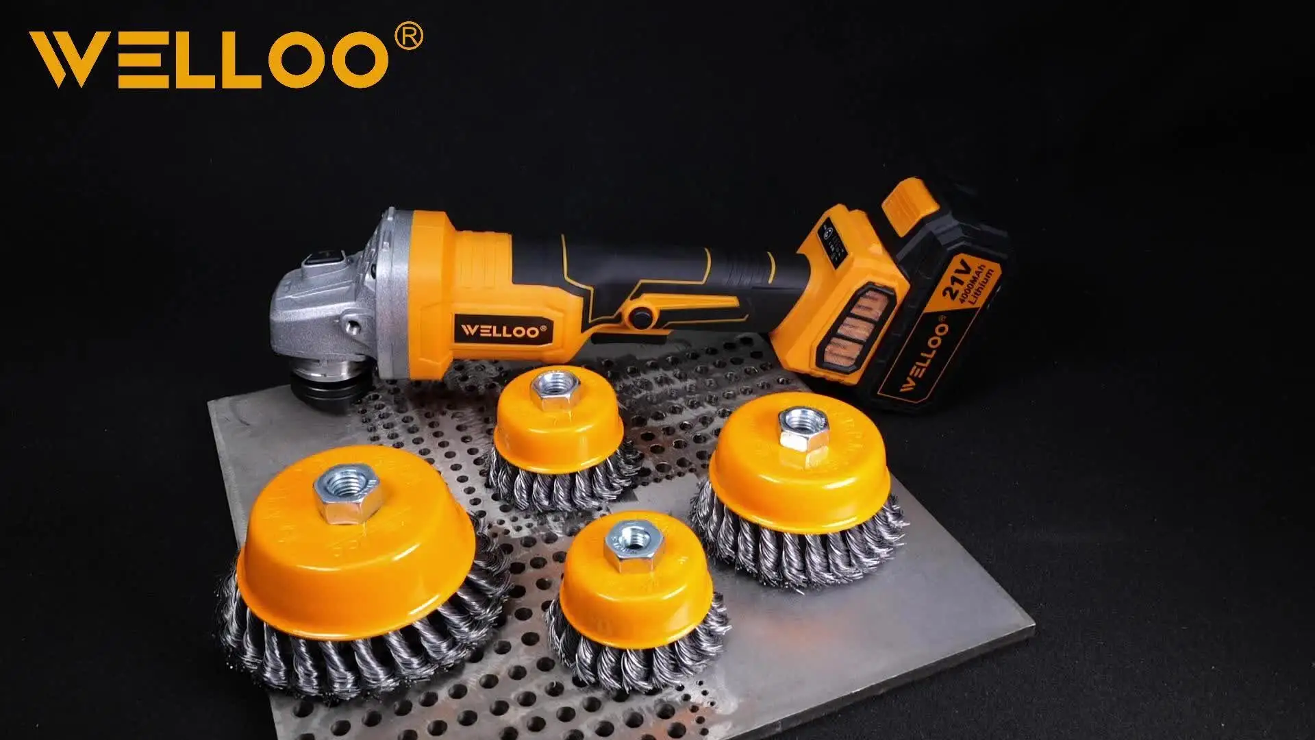 WELLOO Industrial Wire Wheel 75MM Stainless Steel Bristles Heavy Duty Cleaning for Metal and Wood Surfaces model WCT22075 ACCESSORIES product detail photo 7