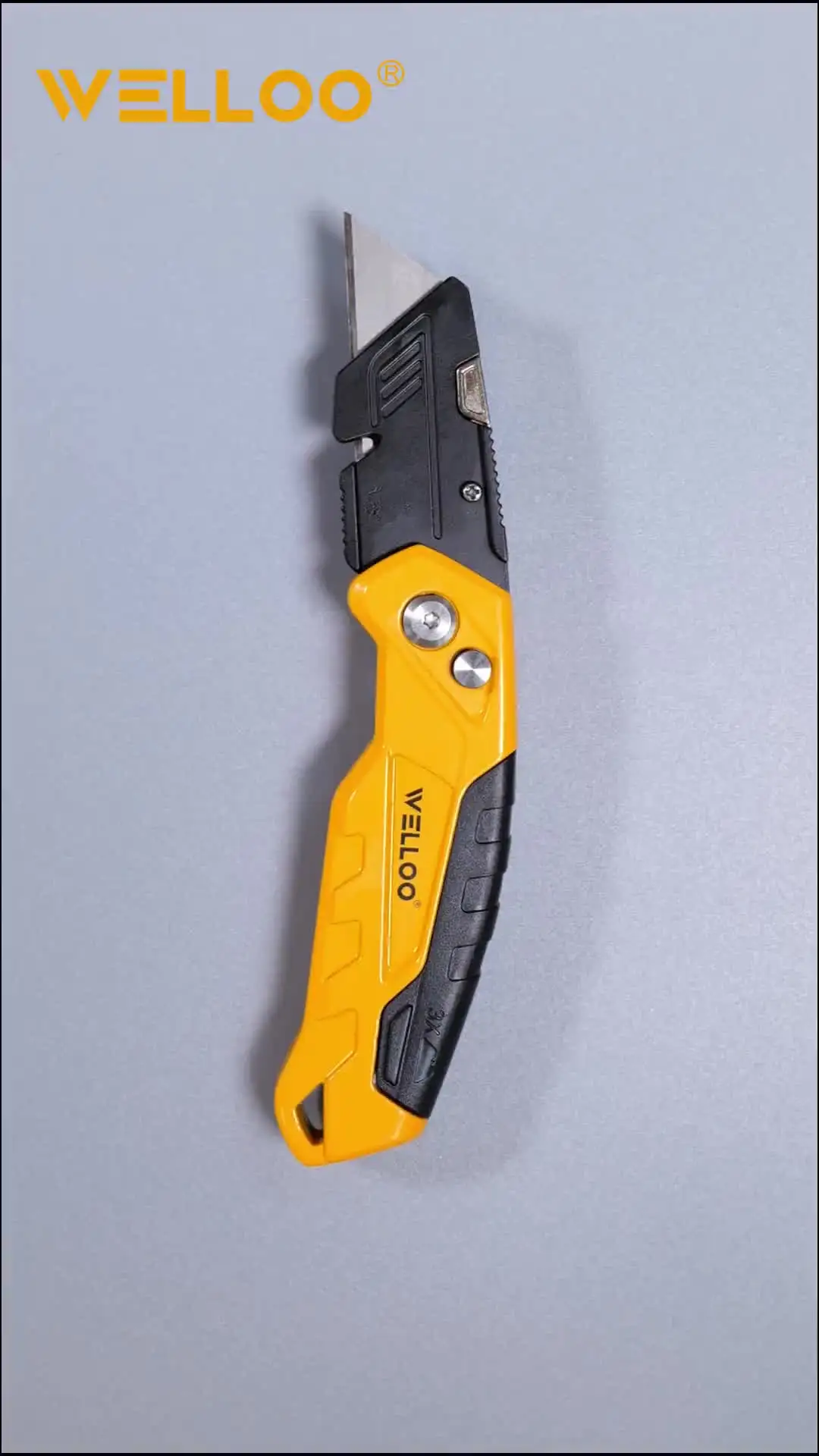 WELLOO Portable Folding Knife 61*19mm Blade Utility Cutter with Replaceable Blades model FKF6619 HAND TOOLS product detail photo 8