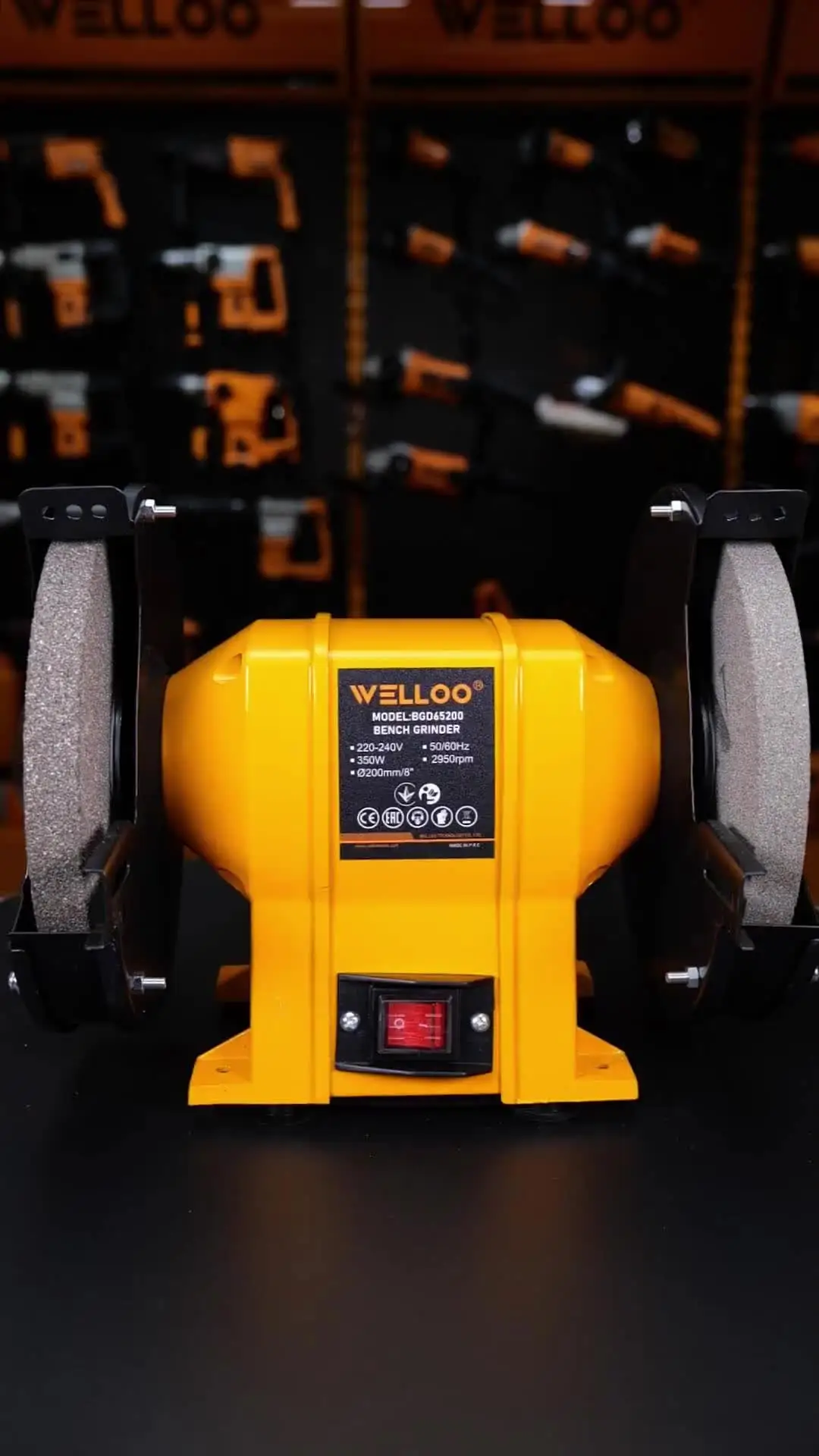 WELLOO 250W Industrial Bench Grinder 200 mm Wheel Dual-Wheel Grinding Machine for Metal Sharpening model BGD65200 POWER TOOLS product detail photo 8