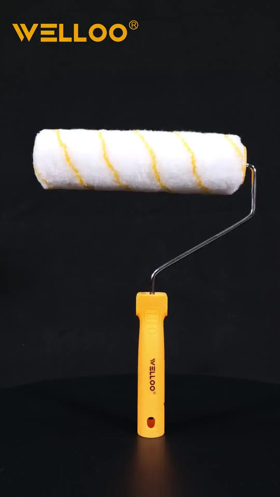 WELLOO 9'' Paint Roller Parts Industrial Grade Microfiber Spiral Yellow Stripe Paint Roller Brush for Ceiling Concrete Wall model CBS4209 HAND TOOLS product detail