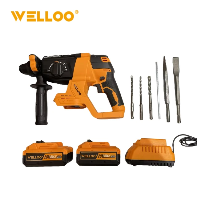 WELLOO Hot Sale 20V Brushless Motor Cordless Rotary Li-Ion Hammer Drill with SDS Plus and LED Light for Jobsite model CRH16726S CORDLESS TOOLS product detail photo 9